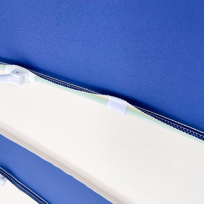 2,5 M blått och vitt Patchwork Pagoda paraply