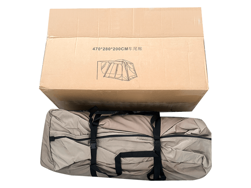 Utomhuscamping dubbellagertält som ansluts till baksidan av ett fordon