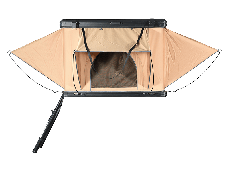 Campingtält på taket med stege Campingtält på taket med stege