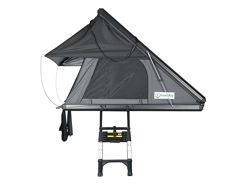Campingtält på taket med stege Campingtält på taket med stege