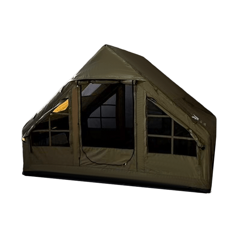 Militärgrönt uppblåsbart campingtält i liten storlek