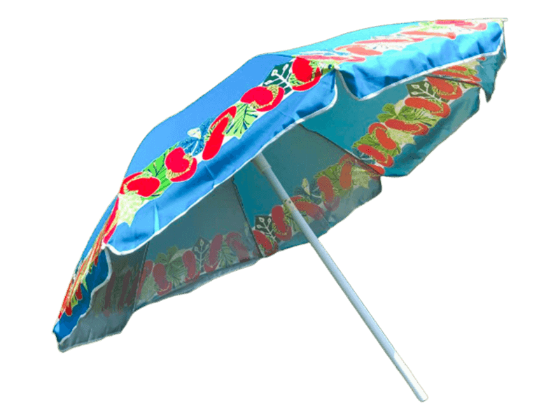 Flerfärgad strandparaply i flera storlekar
